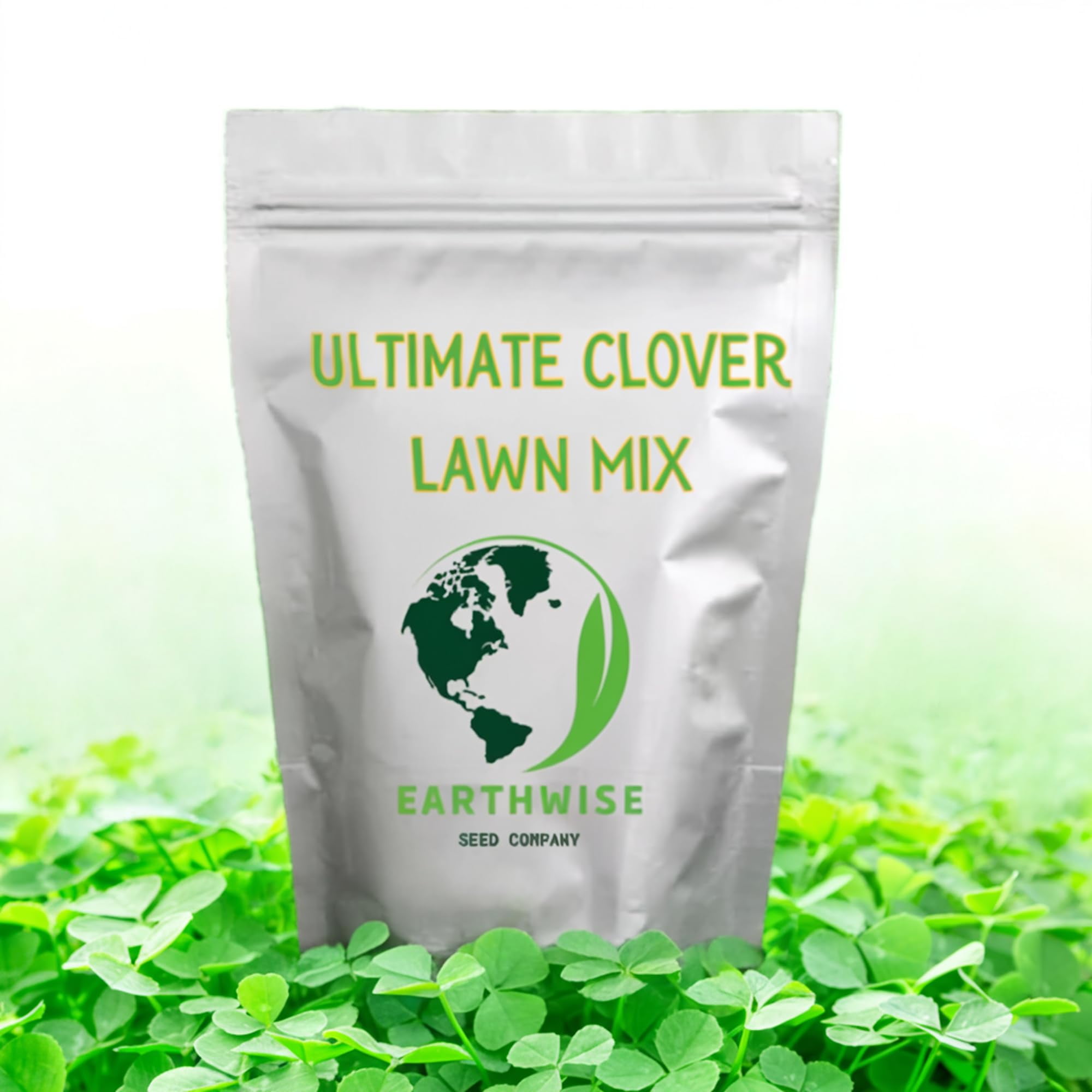 Earthwise Seed Company Ultimate Clover Lawn Mix, Low Maintenance Yard Cover Crop, 5 lb Seed, Covers 2000 Sq Ft, Full Sun, Zones 6-9