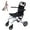 Black & White, variant on Folding Wheelchair - Ultra-Light Carbon Steel Frame with Smooth PU Wheels, Ergonomic Portable Transit Chair for Easy Transport
