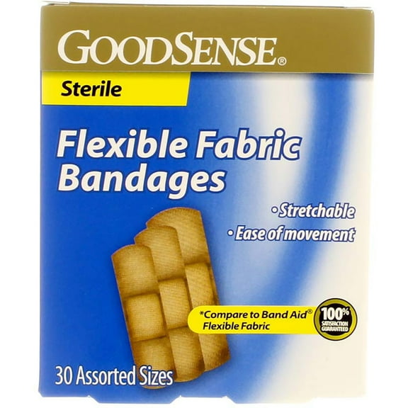 Good Sense Fabric Bandages - Assorted 30 Count (6 Units Included)