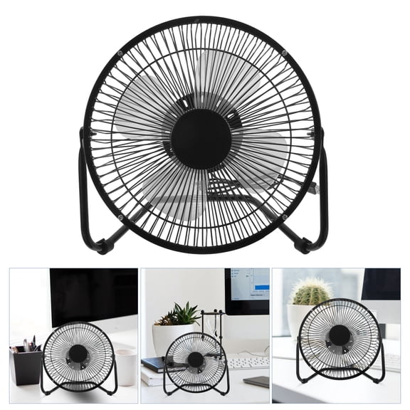 KAKOWELY Quiet Low Noise Desktop Fan with Metal Retro Design, Ideal for Laptop Users and Home Office Use