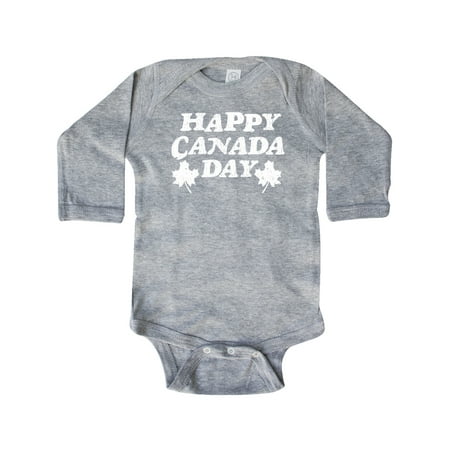 

Inktastic Happy Canada Day with Distressed Maple Leaves Gift Baby Boy or Baby Girl Long Sleeve Bodysuit