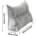 thumbnail image 3 of Gnwei Triangular Headrest for Double Beds Backrest with Detachable Cover Ergonomic Long Pillow Backrest Suitable for Dormitory Beds Sofas Single Beds Bunk Beds (24x20 Inch）, 3 of 7