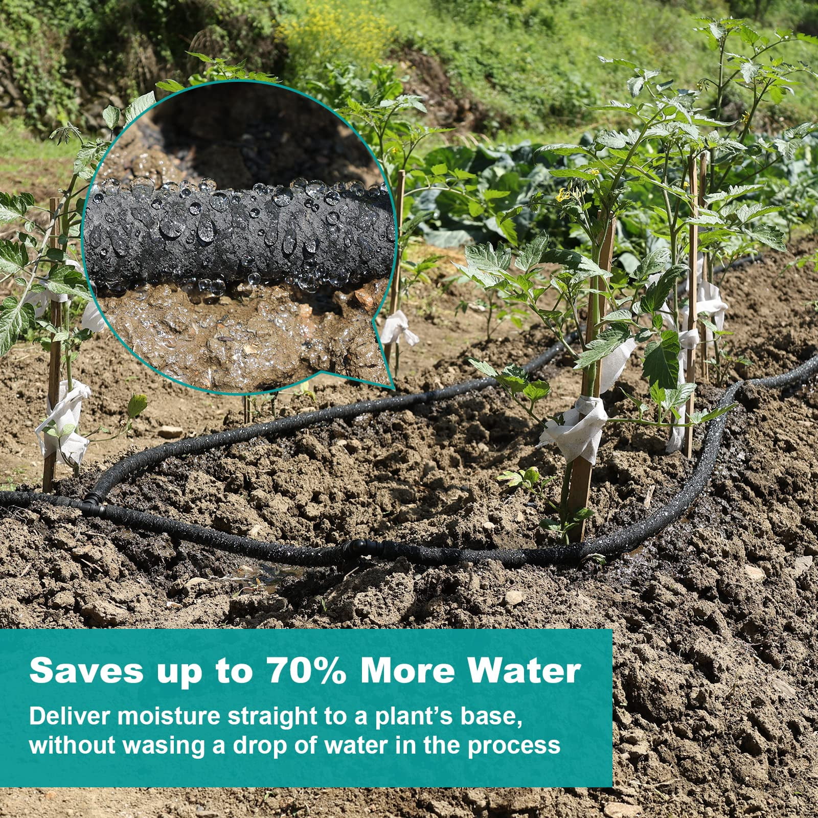 25 Ft Soaker Hose 1/2" Heavy Duty Garden To Save 70% Water Drip Irrigation Kit For Lawn/yard Landscaping Beds