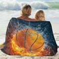 thumbnail image 3 of Cool Basketball Ball Throw Blanket Super Soft Warm Boy Bedding Bed Blankets for Couch Bedroom Sofa Office Car, All Season Cozy Flannel Plush Blanket for Girls Boys Adults, 60"X50", 3 of 6