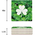 thumbnail image 3 of FMSHPON Happy St. Patrick's Day Clover Set of 4 Coaster for Drinks, Absorbent Ceramic Stone Coasters Cup Mat with Cork Base for Home Kitchen Room Coffee Table Bar Decor, 3 of 4