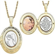 Two-Tone Memorial Angel 14Kt Gold-Plated Locket Pendant Necklace, 20"