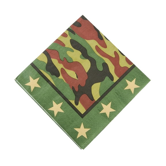 Army/Camo Lunch Napkins - Party Supplies - 16 Pieces