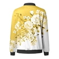 thumbnail image 4 of XMHJSMD Women Trendy Casual Zip Up Floral Print Coat Outerwear Lightweight Long Sleeve Fall Workout Running Jacket(Yellow,Xxl), 4 of 5