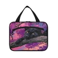 thumbnail image 2 of Travel Hanging Toiletry Bag with 4 Zipped Compartments Waterproof Makeup Accessories Spacious Cosmetic Bag Black Panther Pattern Medium, 2 of 9