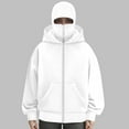 thumbnail image 5 of UngA Men's Balaclava Hoodie Fashion Double Zip Up Hoodies for Women Long Sleeve Windproof Athletic Sweatshirt with Warm Mask (White,XL), 5 of 5