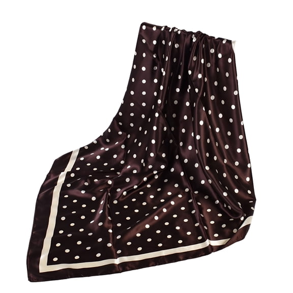 TELOLY Polka Dots Print Satin Square Head Scarf Neck Scarves Hair Bandana Neckerchief for Girl Lightweight Hairs Scarves Spring Headband