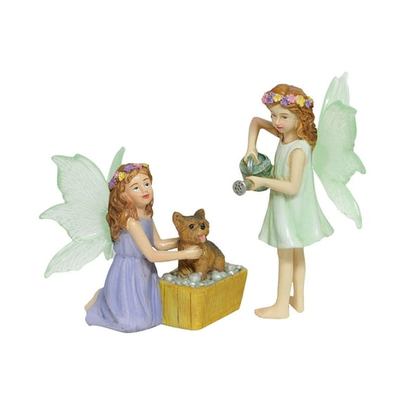 Miulika Miniature Fairy Garden Accessories Fairy Garden Accessories Dog Washing Fairy Planter Pot Decoration Miniature Fairy Figurine