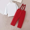 thumbnail image 4 of Kids Boy Suit Suspenders Set, Red Formal Outfit with Bow Tie, Soft Stretch Wedding & Birthday Party Clothes for Kids Boys 6M-4Y,Size 9 Months, 4 of 8
