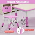 thumbnail image 3 of ChaoLink Kids Table and Chairs Set of 7, Height Adjustable Desk with 6 Seats,Arts & Crafts Table,Graffiti Desktop, Non-Slip Legs, Children Multi-Activity TablePink, 3 of 7