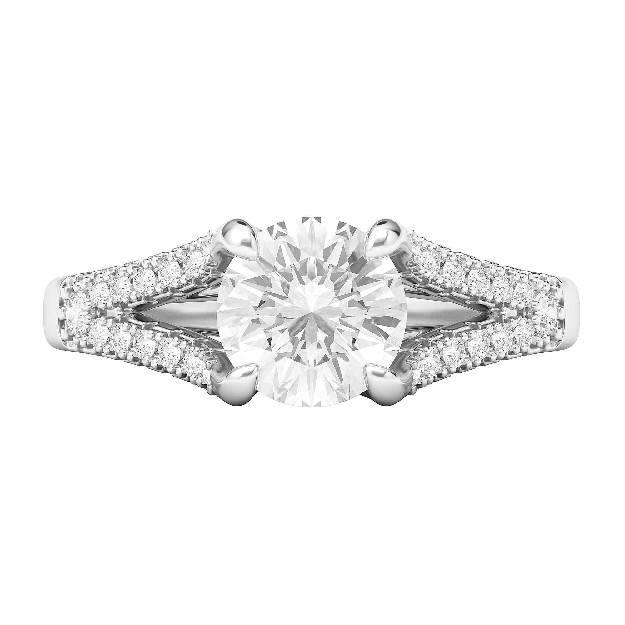 Sterling Silver Split Shank Trellis Simulated 1.0 CT Diamond Engagement Ring Promise Bridal Ring For Women (4.5)
