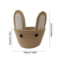 thumbnail image 3 of Polyester Easter Bunny Ear Woven Storage Basket, Cute Bunny Shape, Sturdy Durable, Versatile Multi-Use, Stylish Organizer for Easter Home Desktop Makeup Key Snack Egg Storage, 3 of 6