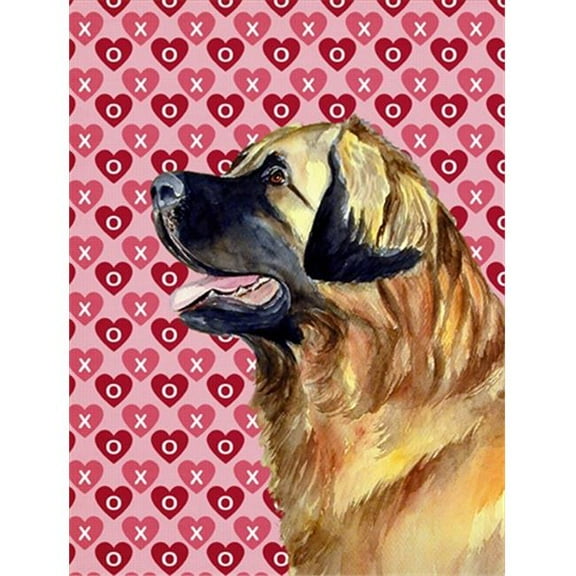 11 x 15 in. Leonberger Hearts Love And Valentines Day Portrait Flag Garden Size
