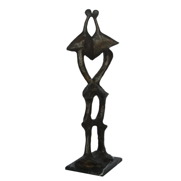 Nifao Modern art abstract, a couple kissing bronze statue – Home Office Decor Sculpture, 13"L x 11"W x 40"H