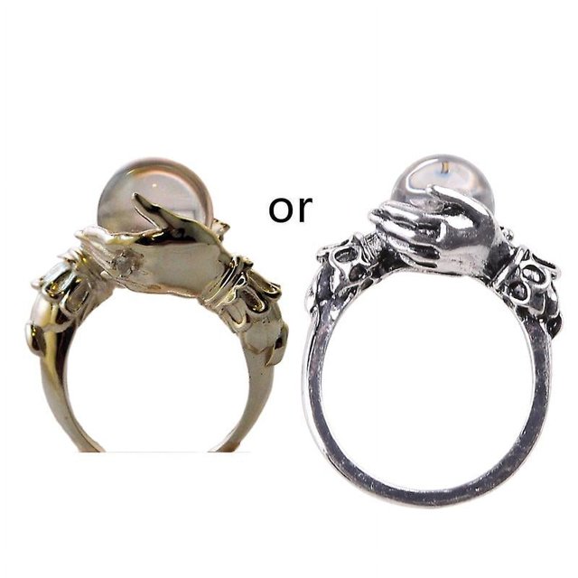 Anillo de cuentas de transferencia de anillos de bola de cristal de profecía mágica Retro europea americana