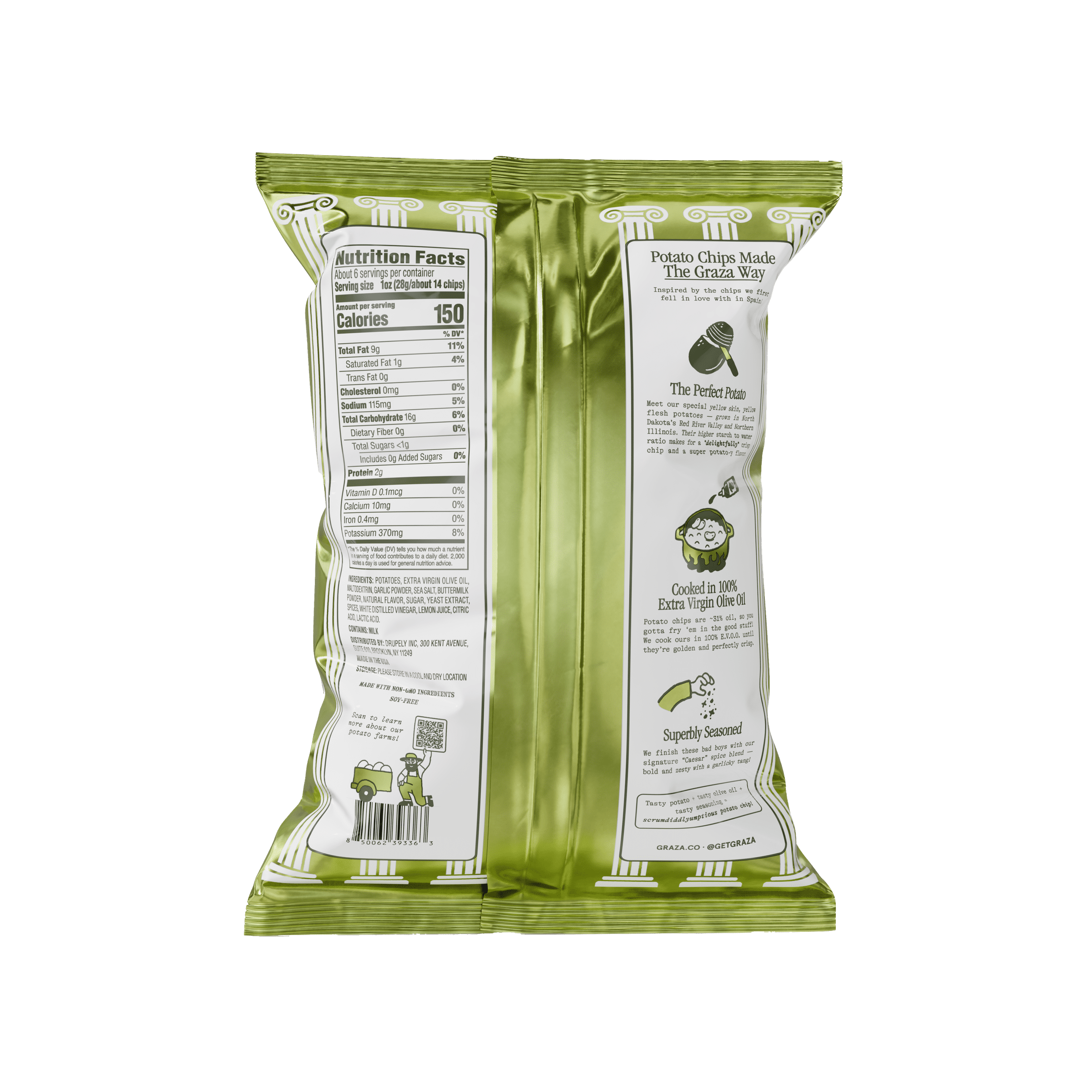 Graza Zesty Caesar Homestyle Potato Chips 5.5oz Bag