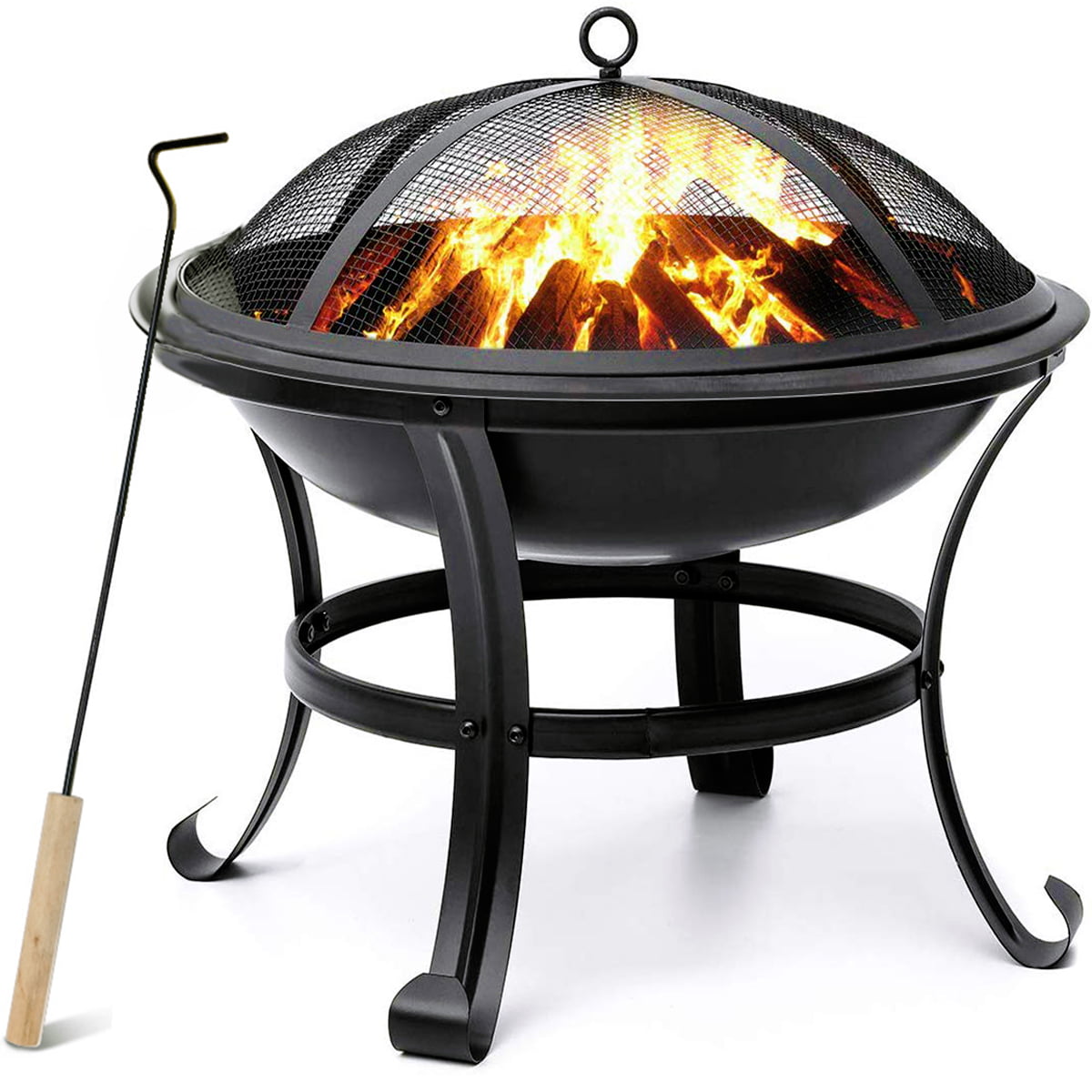 22in Metal Round Fire Pits Outdoor, Round Fire Pit Dimensions