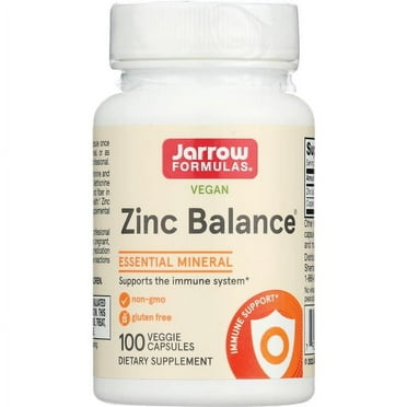 Jarrow Formulas Zinc Balance 15 mg - 100 Servings (Veggie Caps) - Includes Copper - Essential Mineral for Immune System Support - Immune Support Supplement - Gluten Free Zinc Copper Supplement - Vegan