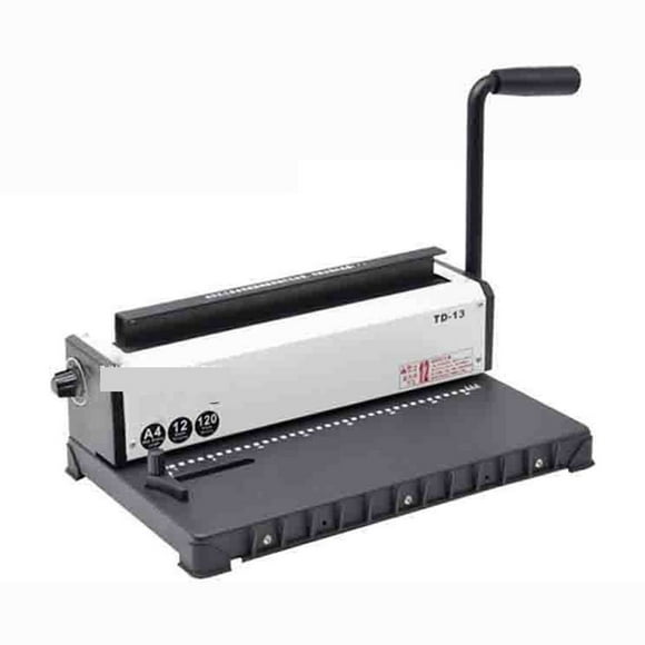 TD-13 Double-coil Iron Ring Punch Binding Machine 34 Holes Desk Calendar Pressure Ring Binding Hole Puncher 4 * 4mm ,Pinpoint Punching