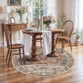 thumbnail image 2 of Living Room 4round Area Rugs - Boho Rugs for Bedroom Dining Room Stain Resistant Carpet Vintage Tribal Rugs for Kitchen Bathroom with Non Slip Backing Home Decor Floor Mat 4ft Brick, 2 of 15