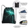 thumbnail image 3 of Naloa Green Lightning Flash Drawstring Backpack String Bag Cinch Water Resistant for Gym Shopping Sport Yoga, 3 of 6
