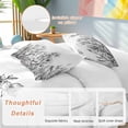 thumbnail image 3 of Wildflower Leaf Duvet Cover Set, Grey Floral Botanical White Watercolor Soft Duvet Cover Full Size Bedding Set 4 Pieces, 1 Quiltcover and 2 Pillowcases with Zipper, 1 Bed Sheet for All Seasons, 3 of 9