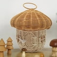 thumbnail image 6 of XINGXIANG Mushroom Basket with Lid,Easter Basket for Kids, Mushroom Storage Basket,Handmade Rattan Basket,Portable Picnic Basket,Woven Shelf Organizer for Doll House,Home Decoration(Round), 6 of 6