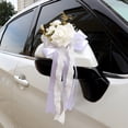 thumbnail image 5 of Elegant Artificial Flower Bowknots Faux Flower Wedding Car Decors Set for Glasses and Door Elegant Embellishment, 5 of 9