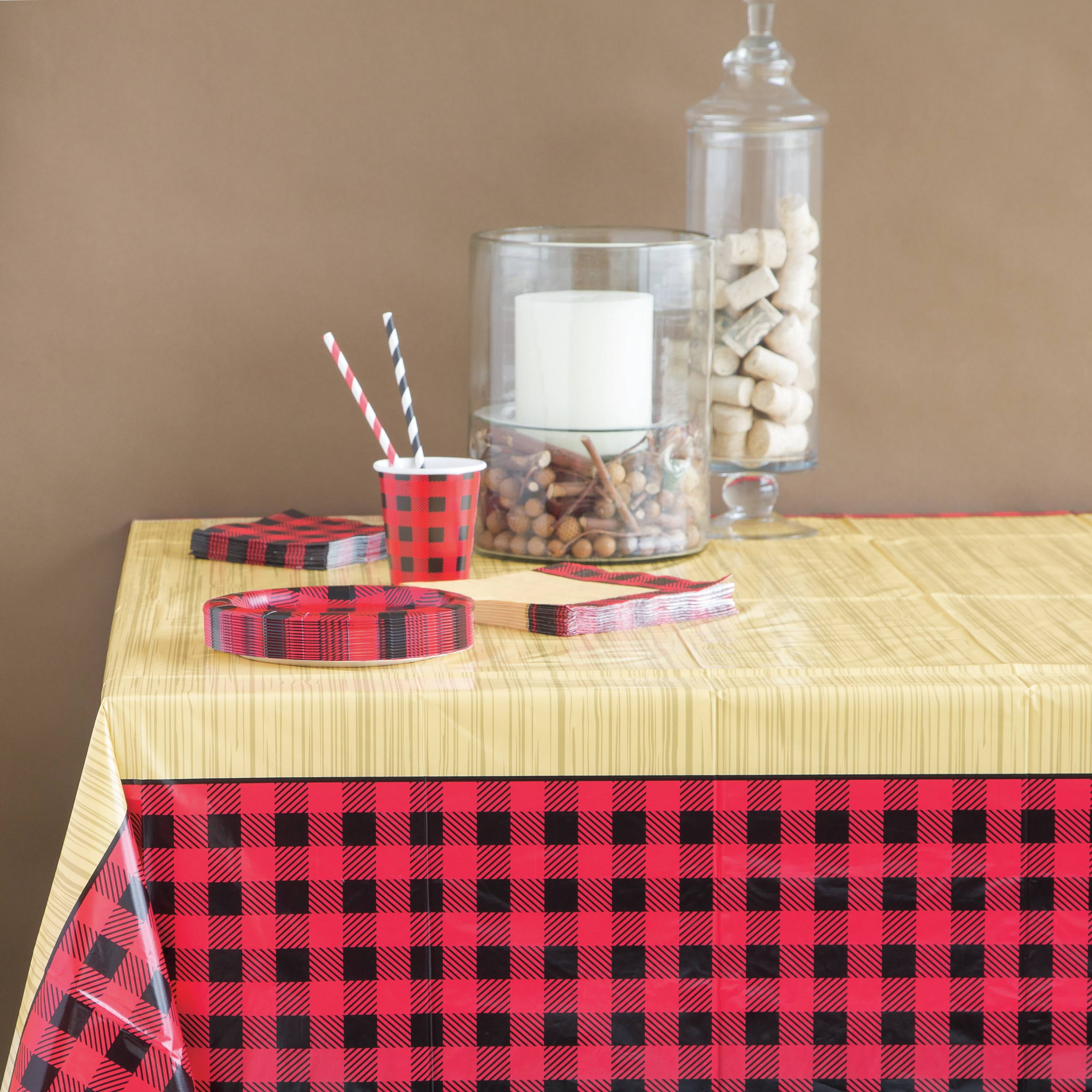 Buffalo Plaid Lumberjack Plastic Party Tablecloth 84 X 54in Buffalo Plaid Lumberjack Plastic Party Tablecloth 84 X 54in Com