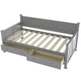 thumbnail image 6 of Twin Size Daybed with 2 Large Drawers, X-shaped Frame, Modern and Rustic Casual Style Daybed, 6 of 8