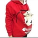 thumbnail image 2 of Sudadera con capucha para amantes de los gatos, sudadera con capucha con diseño de pata de perro canguro, sudadera con bolsillo para acurrucarse, sudadera con capucha con orejas de animal, rosa, XXL, 2 of 4