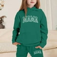 thumbnail image 2 of lnmuld Two Piece Outfits Girls Letter Print Hooded Sweatshirt Outfit Set Stylish Everyday Wear Comfortable Casual Kids Clothes for Daily Activities Solid Color Size:7-8 Years, 2 of 4