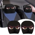 thumbnail image 1 of RICHE Universal Headrest Covers Cartoon Eyes Design Fits Vehicles Durable Polyester Fabric Style &, 1 of 6