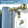 thumbnail image 6 of Urbanest Single Curtain Rod with 16 Clip Rings & Decorative Ball Finials – Classic Metal Window Drapery Rod Set, Heavy-Duty & Adjustable, 5/8" Diameter, 48" to 84", Antique Gold, 6 of 7