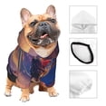 thumbnail image 3 of Fotbe Starry Sky Flying Tiger Print Small Dog Sweater Hoodies Pet Grey Hooded Soft Fleece Sweatshirts with Pocket Fall Winter Puppy Cat Sweaters Warm Clothes-Small, 3 of 7