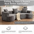 thumbnail image 6 of Oversized Loveseat Sofa 106" Modular Sectional Sofa for Living Room, Modern Chenille Curved Couch, Deep Seat Luxury Sofa Love Seat Couches with 2 Floor Couch Pillows, No Assembly Needed Gray, 6 of 7
