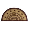 Burgundy Red Primitive Flooring Cody Burgundy Jute Star Jute Stenciled Half Circle Accent Rug