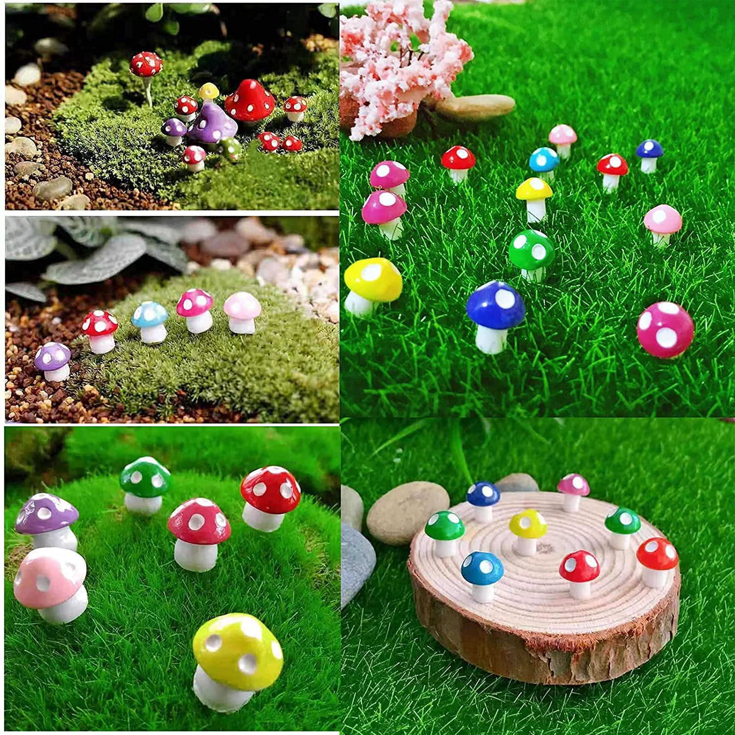 TCJJ 52 Pieces Miniature Fairy Garden Accessories Miniature Garden Houses and Figurines DIY Micro Landscape Ornaments for Garden Dollhouse Potted Plant Bonsai Terrarium Decor 
