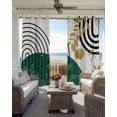 thumbnail image 4 of Boho Green Blackout Curtains 45 Inches Long for Bedroom, Gold Leaf Black Bohemian Plant Circle Flower Thermal Insulated Room Darkening Black Out Window Curtain Panels Grommet Drapes for Living Room, 4 of 8