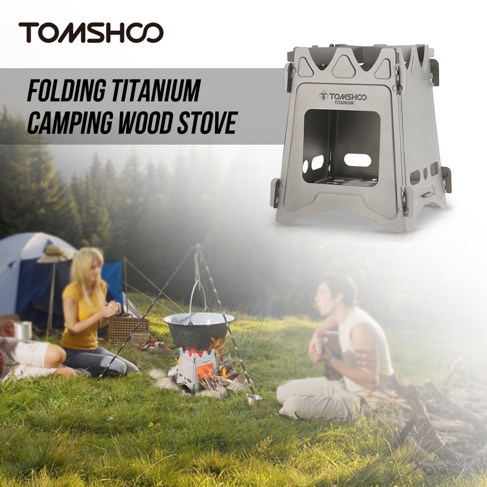 Small Outdoor Folding Camping Wood Stove Burning For Survival Cooking Picnic UK 