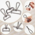 thumbnail image 4 of 6pcs Detachable Snap Hook Swivel Clasp 3 Sizes Metal Swivel Snaps Hooks with D Rings 1/1.2/1.5 Inch Lanyards Trigger Snap Hooks Push Gate Clip Lobster Claw Clasp for DIY Bags Crafts Gunmetal Colorful, 4 of 7