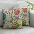 thumbnail image 3 of Qinduosi Easter Pillow Covers of , Colorful Bunny Eggs Throw Pillows Farmhouse Rabbit Spring Decor Pillow, 3 of 5