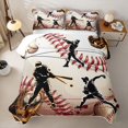 thumbnail image 2 of Castle Fairy Sport Baseball Twin Quilt Set,Ball Gamer Twin Coverlet Set,Black White, 2 of 7