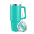 thumbnail image 1 of Termo De 40oz Con Asa Y Popote Acero Inoxidable Agua Cafe Kimhi Ideal Para Portavasos De Coche Vaso Térmico Para Agua Fria Y Caliente Color Aqua, 1 of 7