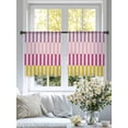 thumbnail image 4 of Abstract Stripe Sheer Curtains 54 Inches Long 2 Panels Classic Pink Gradient Lines Art Light Filtering Semi Sheer Window Curtains Drapes for Bedroom Living Room 52"x54", 4 of 7