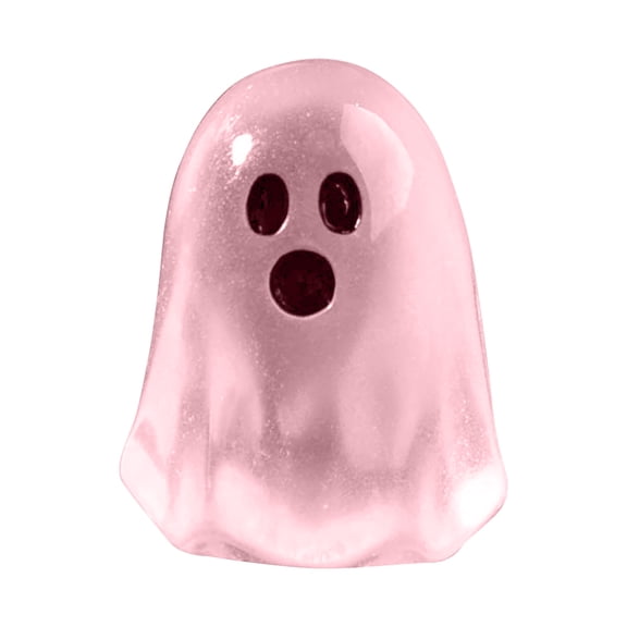 QLUEWX Glow in The Dark Mini Ghost Figurine, Luminous Glitter Pastel Tiny Ghost Statues, DIY Hanging Ornaments for Fairy Garden Tiered Tray, Halloween Decorations for Home Party Tabletop Decor D